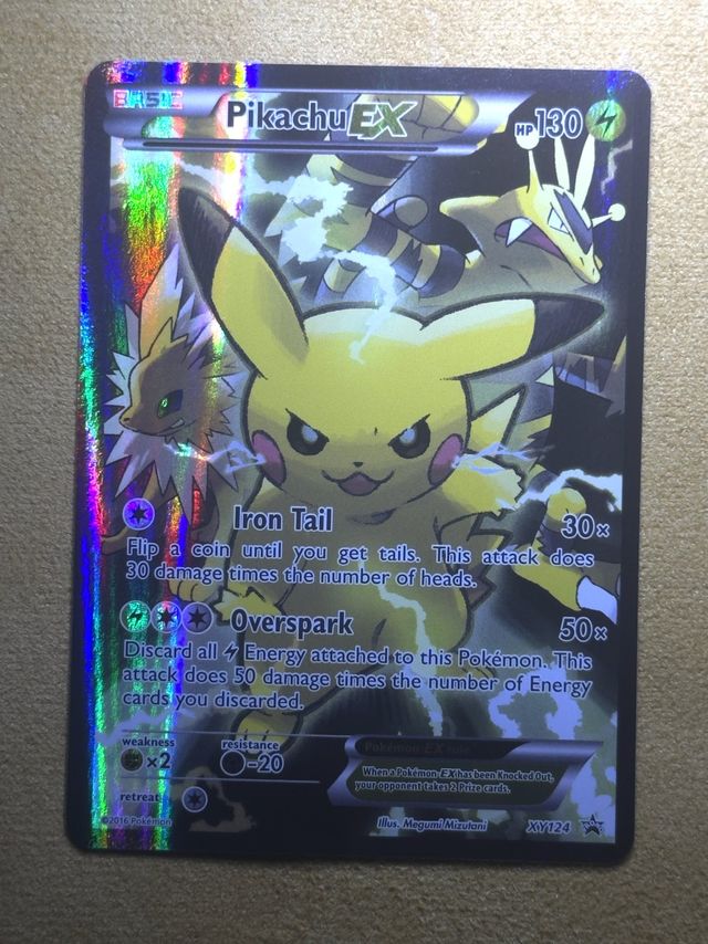 Pikachu EX (Full Art Black Star Promo) after restoration by Pokejem
