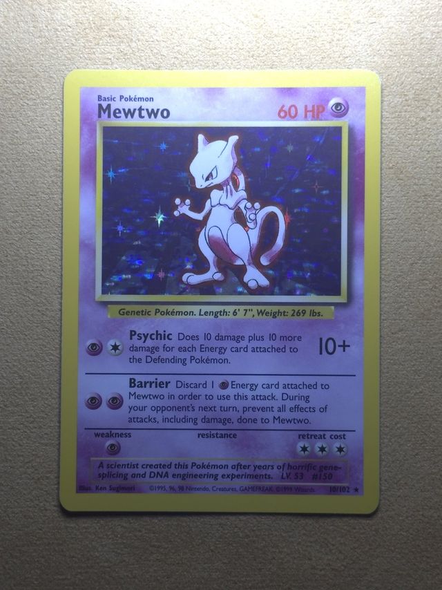 Mewtwo (1999 Base Set) after restoration by Pokejem